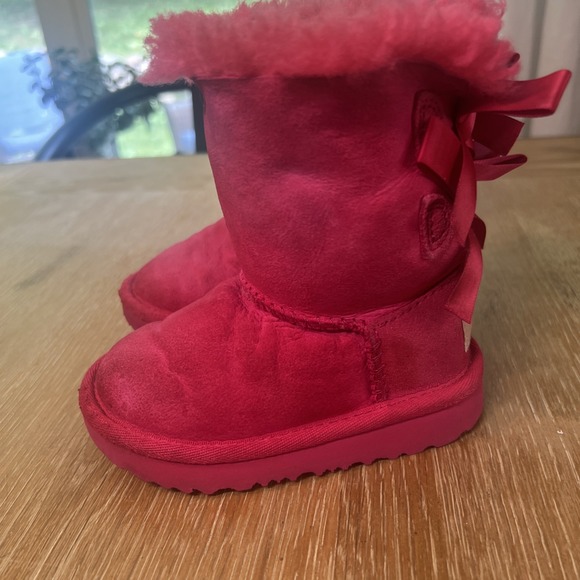 UGG Toddler Sz 6 Pink Bailey Bow Boots Booties - Picture 6 of 8